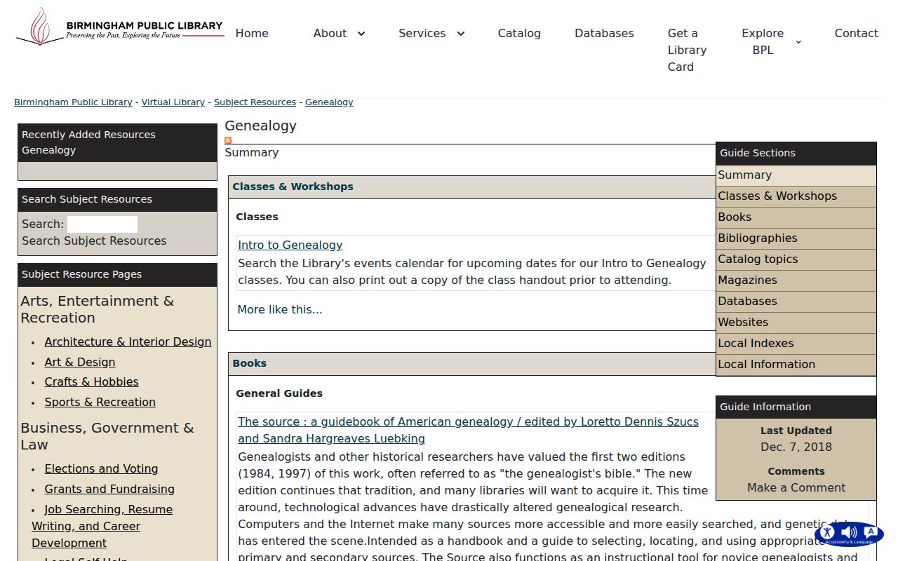 Trussville city directory research in Birmingham Public Library genealogy collections