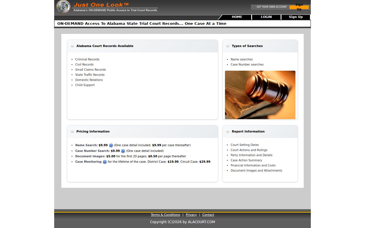 Trussville resident lookup through Alabama trial court access