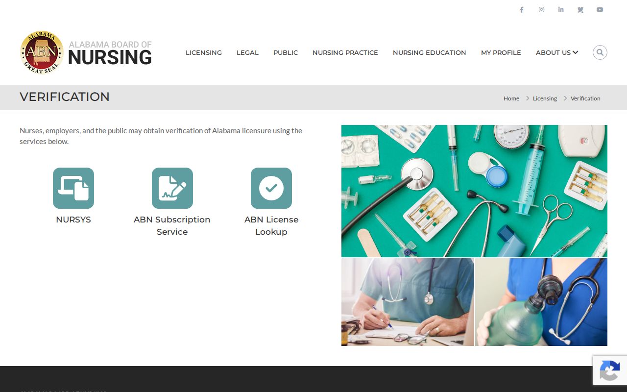 Alabama nursing verification used in a Trussville resident lookup